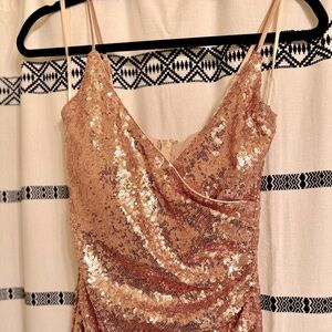 Trixxi Rose gold sequin prom dress size 1